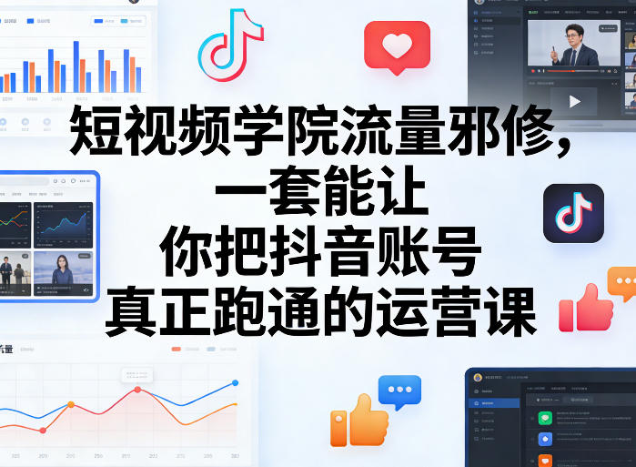 短视频学院流量邪修，一套能让你把抖音账号真正跑通的运营课-鑫源云网创