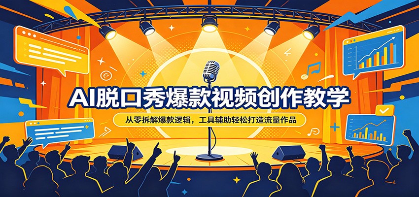 AI脱口秀爆款视频创作教学：从零拆解爆款逻辑，工具辅助轻松打造流量作品-鑫源云网创