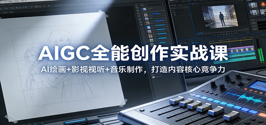 AIGC全能创作实战课：AI绘画+影视视听+音乐制作，打造内容核心竞争力-鑫源云网创