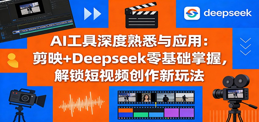 AI工具深度熟悉与应用：剪映+Deepseek零基础掌握，解锁短视频创作新玩法-鑫源云网创