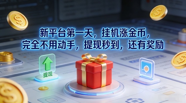 新平台第一天，挂G涨金币，完全不用动手，提现秒到，还有奖励【揭秘】-鑫源云网创