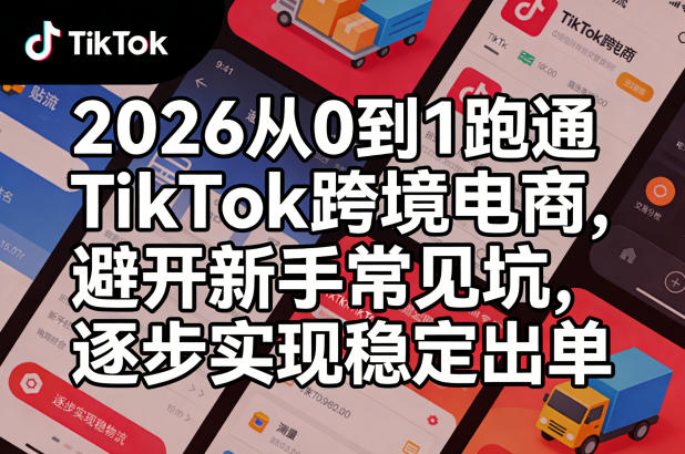 2026从0到1跑通TikTok跨境电商，避开新手常见坑，逐步实现稳定出单-鑫源云网创