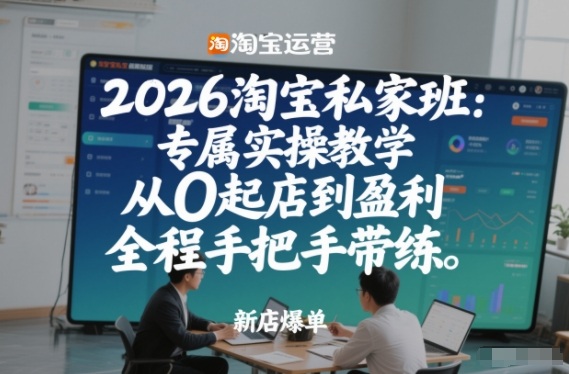 2026淘宝私家班:专属实操教学,从0起店到盈利,全程手把手带练(更新26年2月)-鑫源云网创