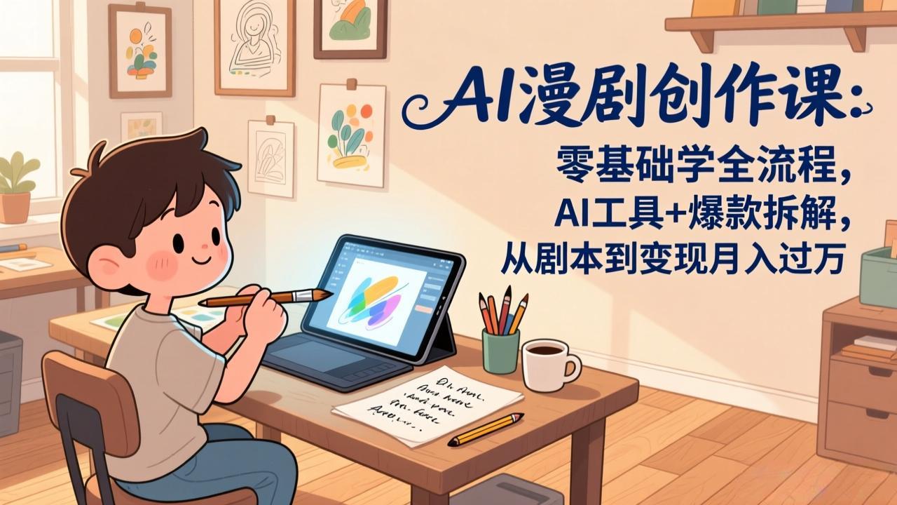 AI漫剧创作课：零基础学全流程，AI工具+爆款拆解，从剧本到变现月入过万-鑫源云网创