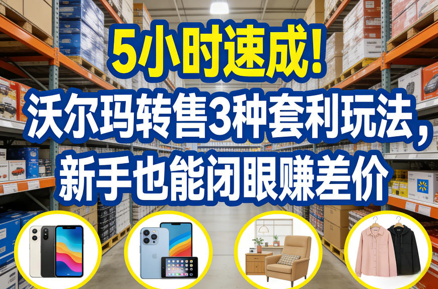 5小时速成！沃尔玛转售3种套利玩法，新手也能闭眼賺差价-鑫源云网创