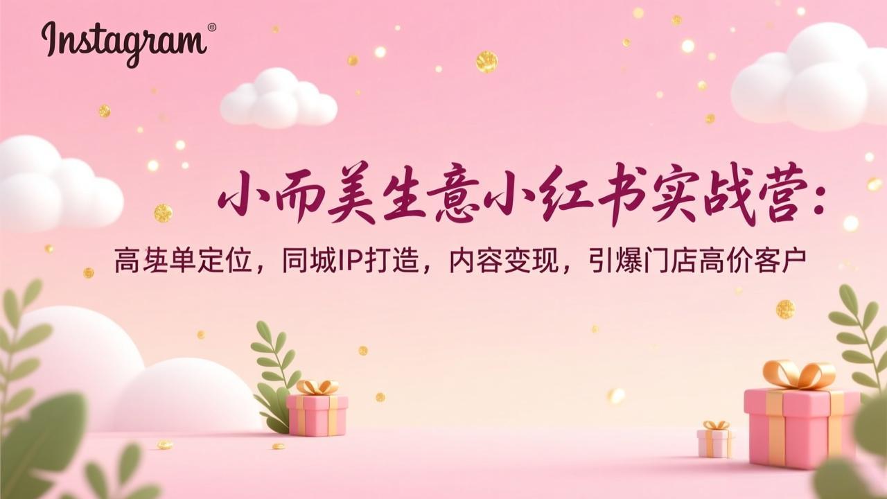 小而美生意小红书实战营：高客单定位，同城IP打造，内容变现，引爆门店高价客户-鑫源云网创