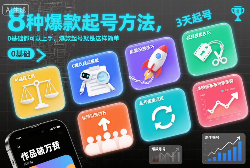 8种爆款起号方法，0基础都可以上手，爆款起号就是这样简单-鑫源云网创