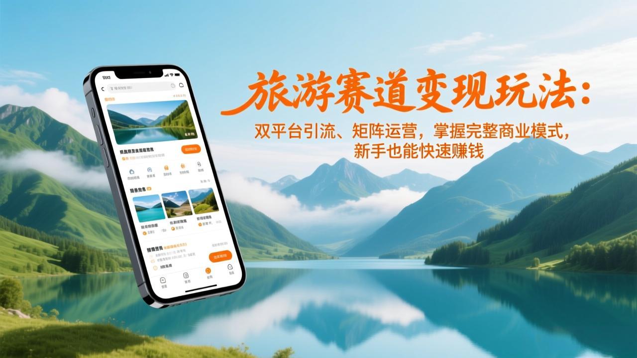 旅游赛道变现玩法：双平台引流、矩阵运营，掌握完整商业模式，新手也能快速赚钱-鑫源云网创