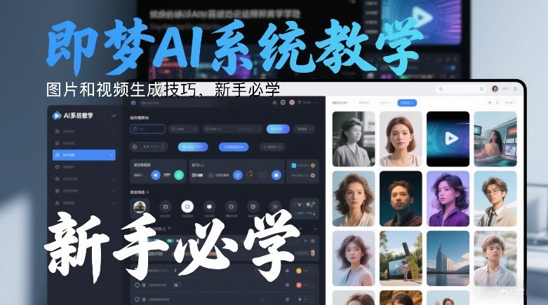 即梦AI系统教学，图片和视频生成技巧，新手必学-鑫源云网创