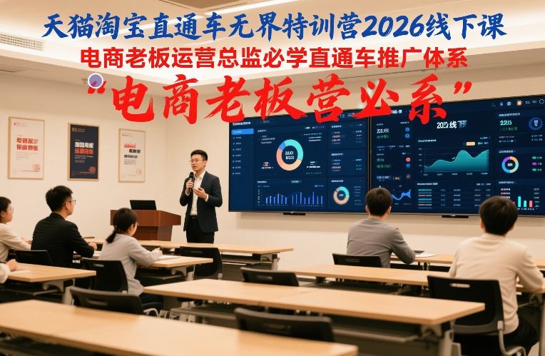 天猫淘宝直通车无界特训营2026线下课，电商老板运营总监必学直通车推广体系-鑫源云网创