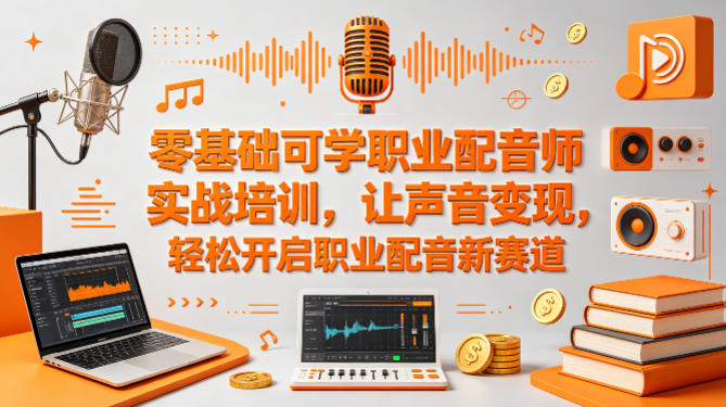 零基础可学职业配音师实战培训，让声音变现，轻松开启职业配音新赛道-鑫源云网创