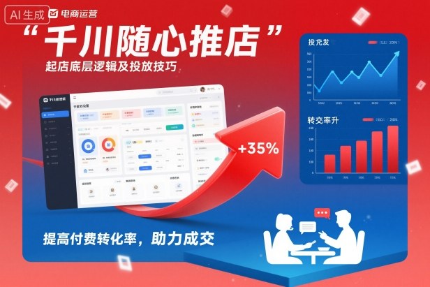 千川随心推起店底层逻辑及投放技巧，提高付费转化率，助力成交-鑫源云网创