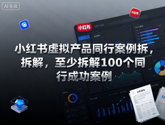 小红书虚拟产品同行案例拆解,至少拆解100个同行成功案例(完结)-鑫源云网创