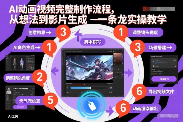 AI动画视频完整制作流程，从想法到影片生成一条龙实操教学-鑫源云网创
