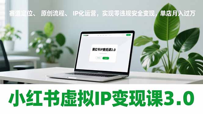 小红书虚拟IP变现课3.0，赛道定位、原创流程、IP化运营，实现零违规安全变现，单店月入过万-鑫源云网创