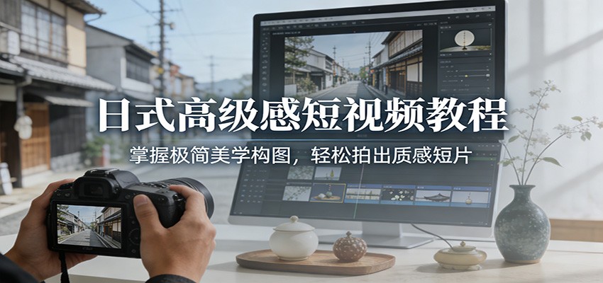 日式高级感短视频教程:掌握极简美学构图,轻松拍出质感短片-鑫源云网创