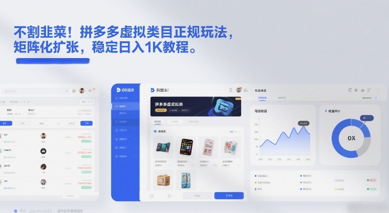 不割韭菜！拼多多虚拟类目正规玩法，矩阵化扩张，稳定日入1K教程【揭秘】-鑫源云网创