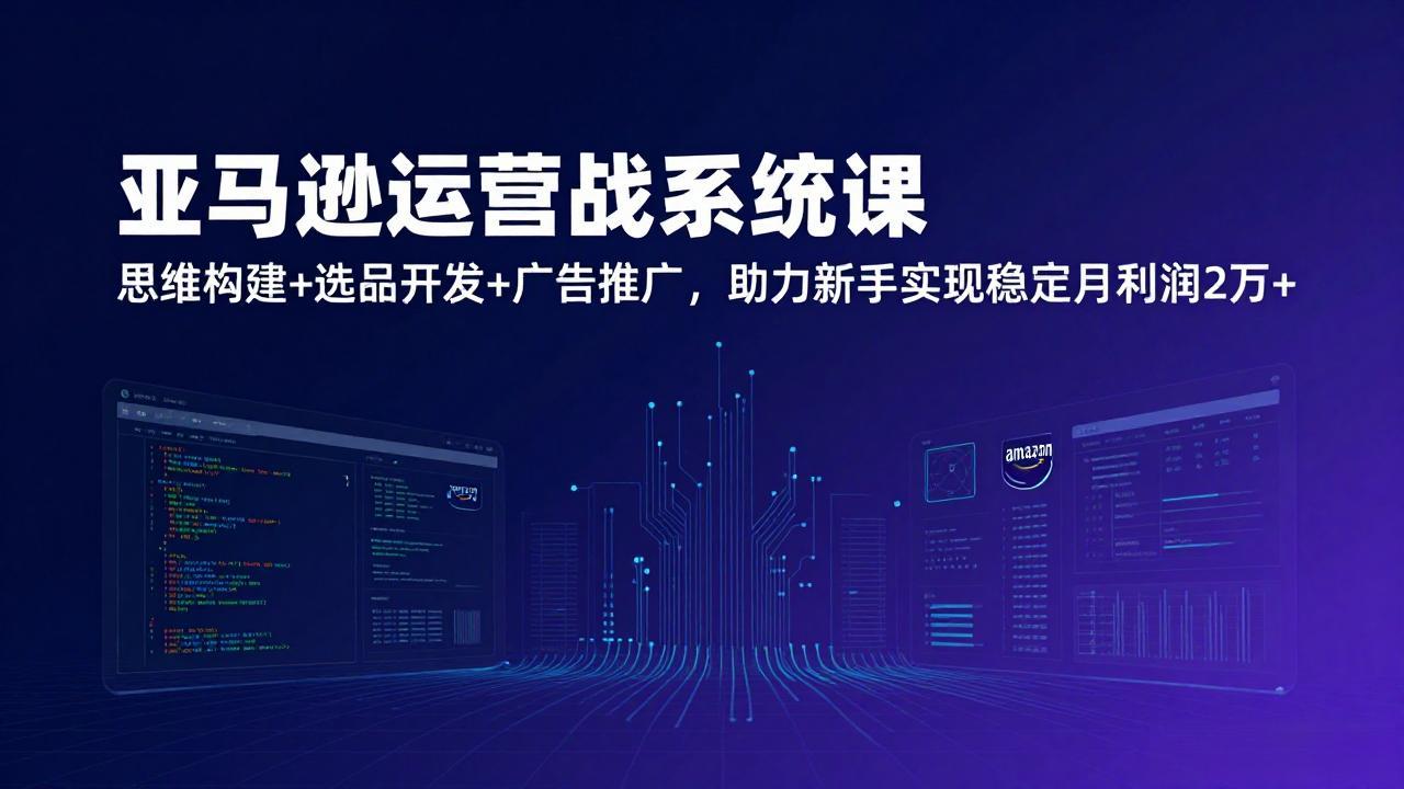 亚马逊运营实战系统课，思维构建+选品开发+广告推广，助力新手实现稳定月利润2万+(更新-鑫源云网创