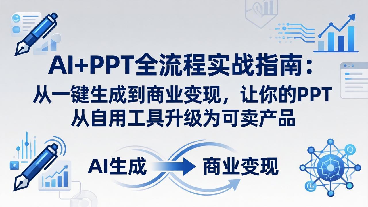 AI+PPT全流程实战指南-更新4月21：从一键生成到商业变现，让你的PPT从自用工具升级为可卖产品-鑫源云网创