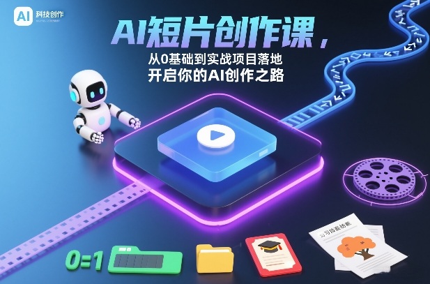 AI短片创作课，从0基础到实战项目落地，开启你的AI创作之路(更新0411)-鑫源云网创