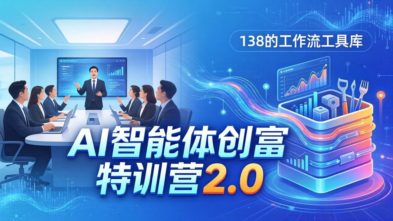 AI智能体创富训练营2.0：3天闭门直播+视频课+工具库，从0到1搭建智能体附138个工作流-鑫源云网创