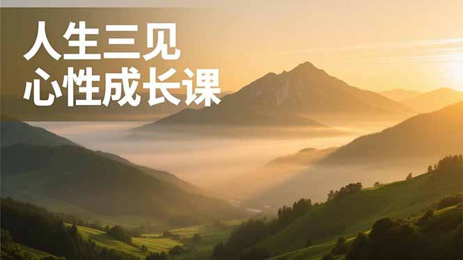 人生三见心性成长课，见天地众生自己，搞透人性安顿身心，活出清晰自我，内在富足无价-鑫源云网创