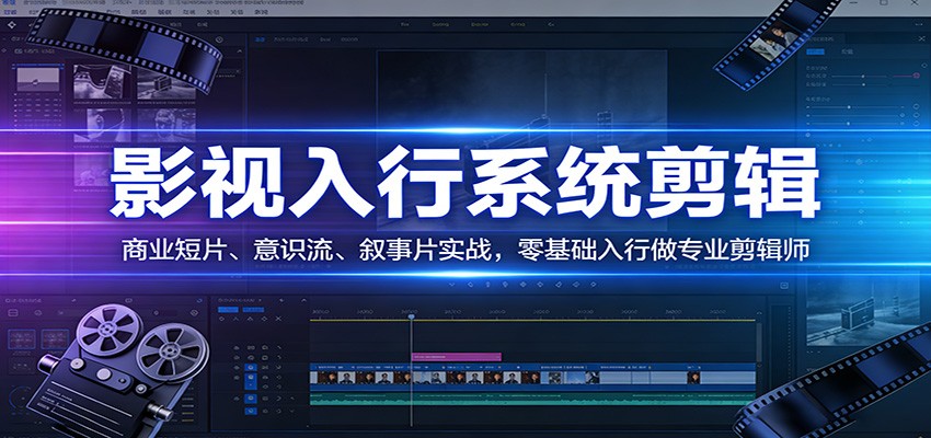 影视系统剪辑，商业短片、意识流、叙事片实战，零基础入行做专业剪辑师-鑫源云网创