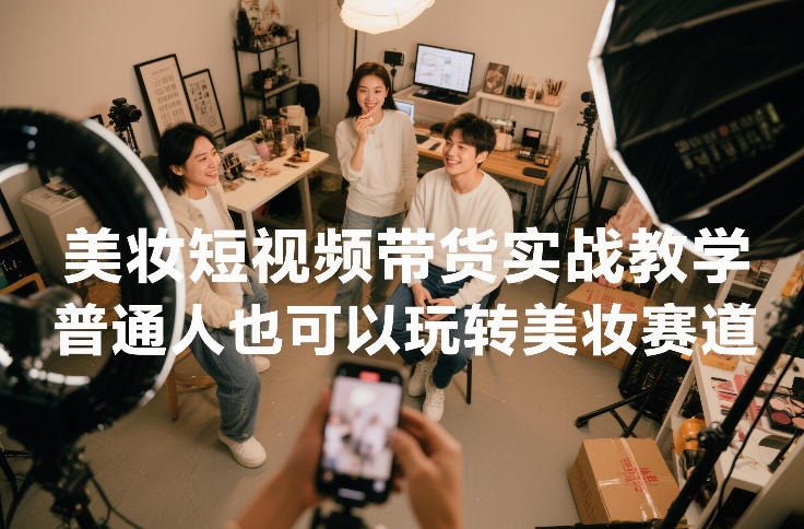 美妆短视频带货实战教学，普通人也可以玩转美妆赛道-鑫源云网创