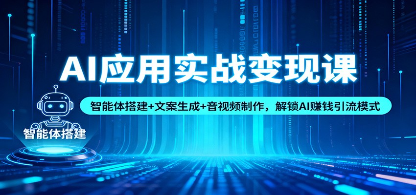 AI应用实战变现课：智能体搭建+文案生成+音视频制作，解锁AI赚钱引流模式-鑫源云网创