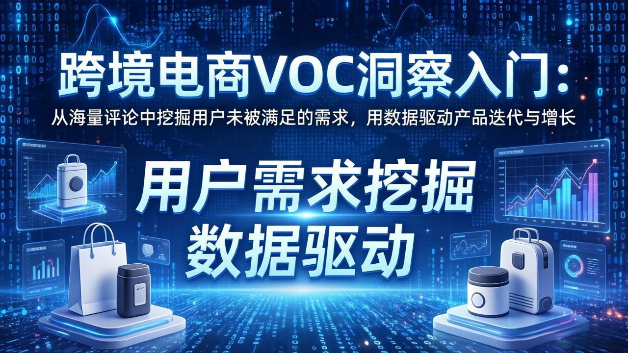 跨境电商VOC洞察入门:从海量评论中挖掘用户未被满足的需求,用数据驱动产品迭代与增长-鑫源云网创