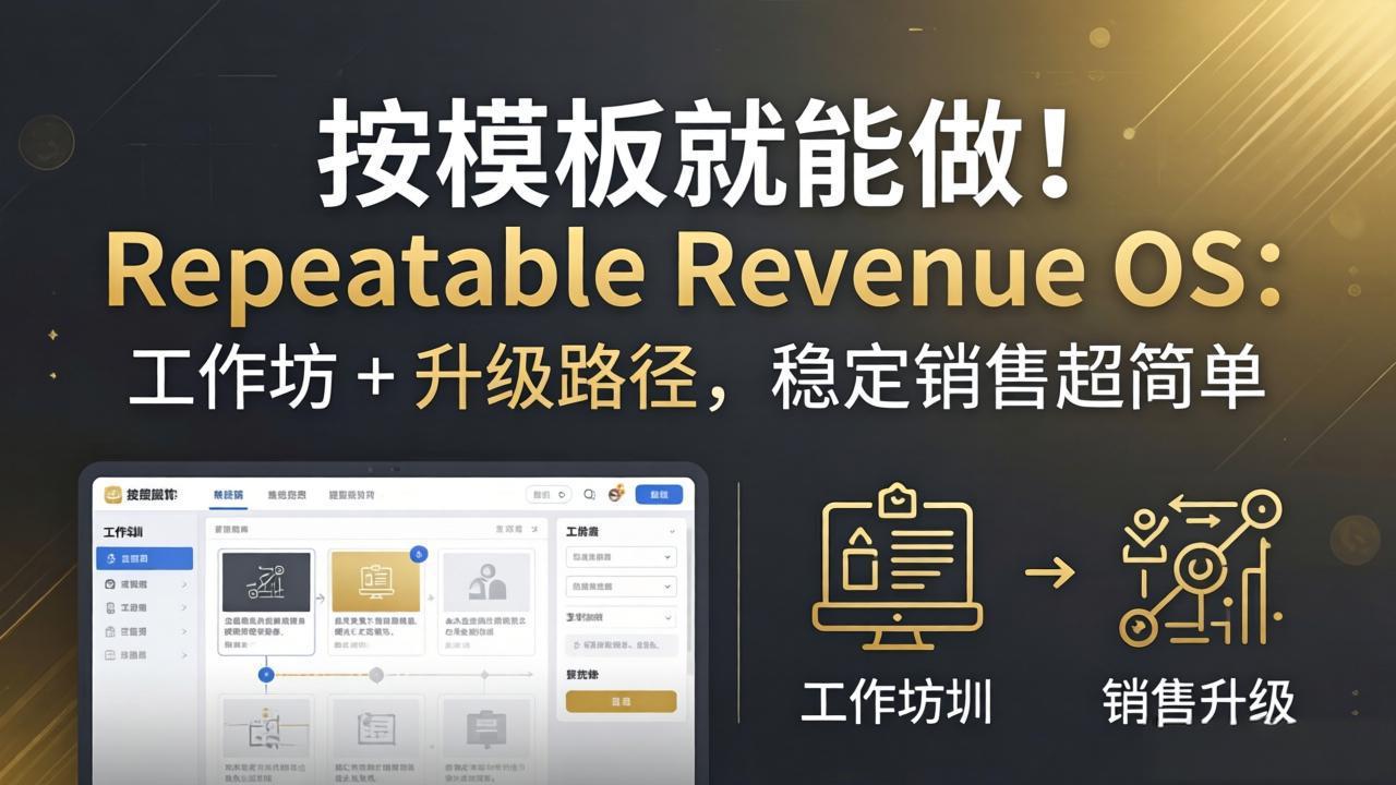 按模板就能做！Repeatable Revenue OS：工作坊 + 升级路径，稳定销售超简单-鑫源云网创