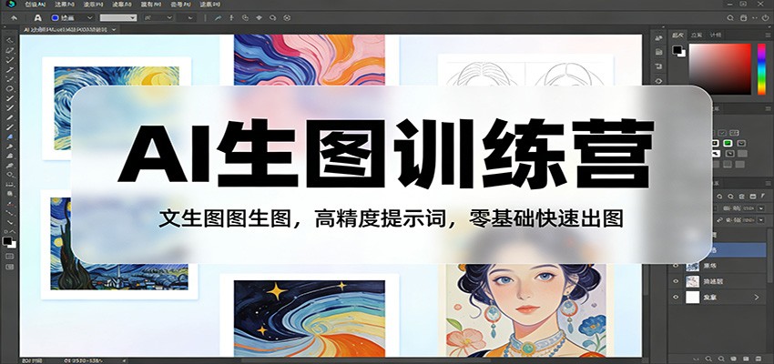 AI生图训练营:文生图图生图,高精度提示词,零基础快速出图-鑫源云网创