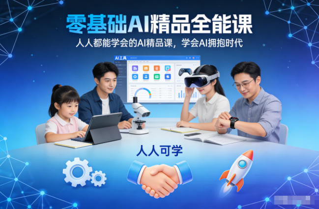零基础AI精品全能课，人人都能学会的AI精品课，学会AI拥抱时代-鑫源云网创