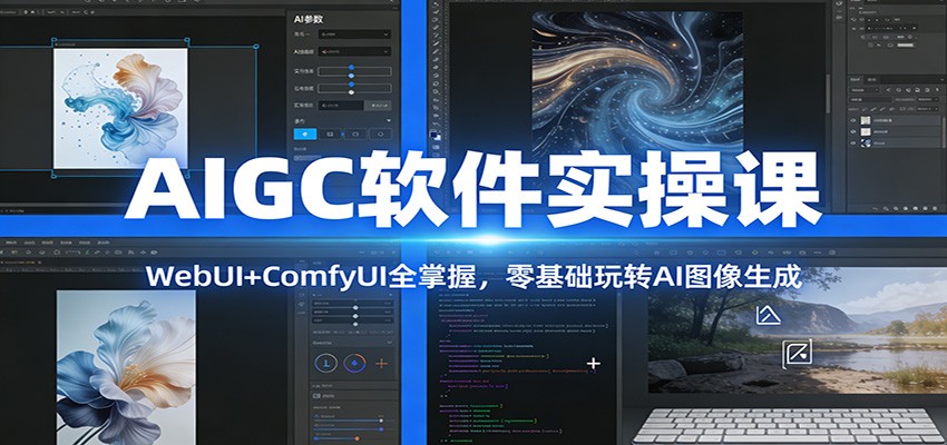 AIGC软件实操课：WebUI+ComfyUI全掌握，零基础玩转AI图像生成-鑫源云网创