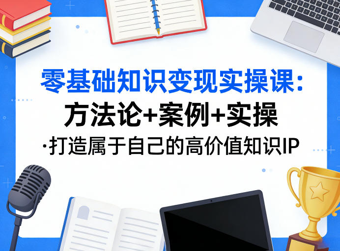零基础知识变现实操课，方法论+案例+实操，打造属于自己的高价值知识IP-鑫源云网创