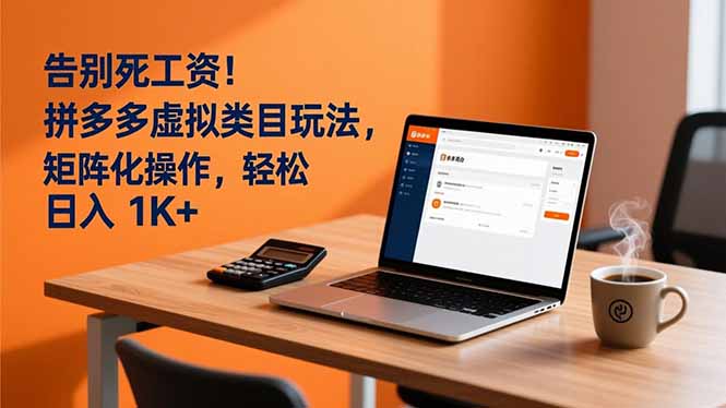 告别死工资！拼多多虚拟类目玩法，矩阵化操作，轻松日入 1K+-鑫源云网创