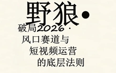 野狼团队·多平台实操运营课，覆盖AI口播、服装、好物、漫剪等热门玩法(更新4月)-鑫源云网创