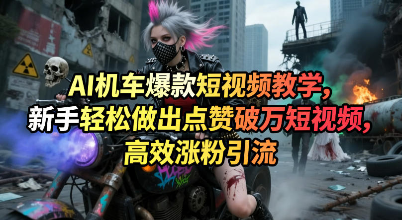 AI机车爆款短视频教学，新手轻松做出点赞破万短视频，高效涨粉引流-鑫源云网创