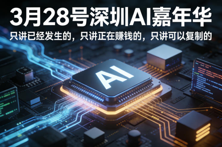 3月28号深圳AI嘉年华，只讲已经发生的，只讲正在賺钱的，只讲可以复制的-鑫源云网创