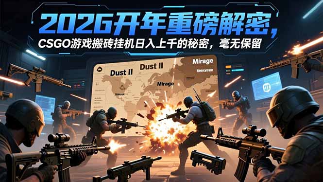 2026开年重磅解密，CSGO游戏搬砖挂机日入上千的秘密，毫无保留-鑫源云网创