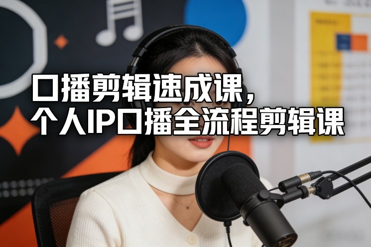口播剪辑速成课，个人IP口播全流程剪辑课-鑫源云网创