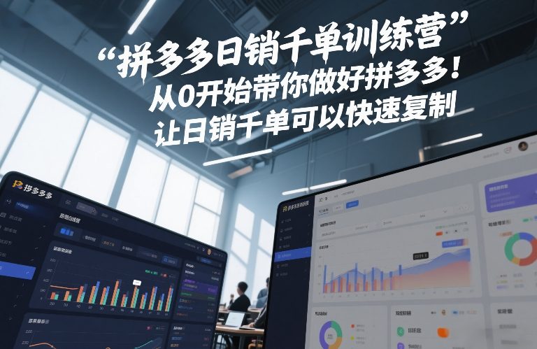 拼多多日销千单训练营，从0开始带你做好拼多多，让日销千单可以快速复制(更新26年2月)-鑫源云网创