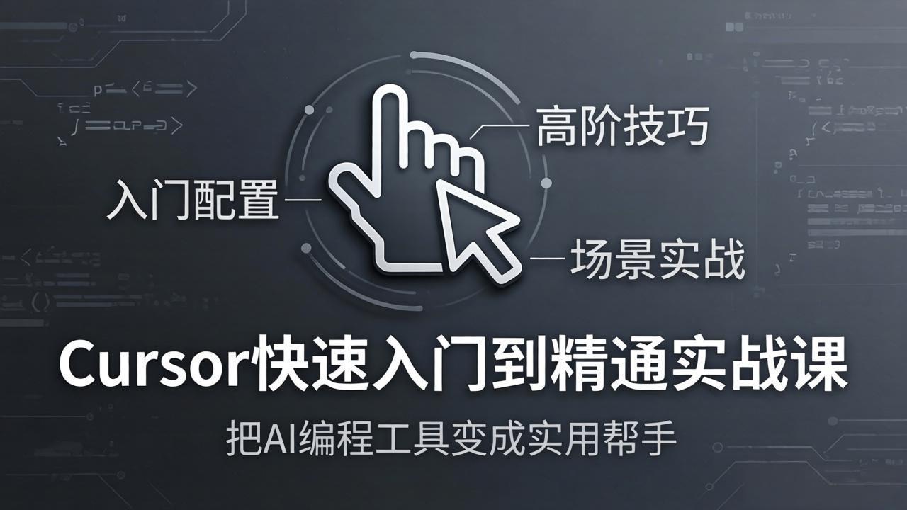 Cursor快速入门到精通实战课：入门配置+高阶技巧+场景实战，把AI编程工具变成实用帮手-鑫源云网创