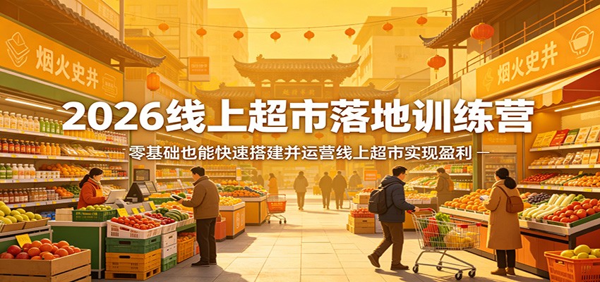 2026线上超市落地训练营，零基础也能快速搭建并运营线上超市实现盈利-鑫源云网创
