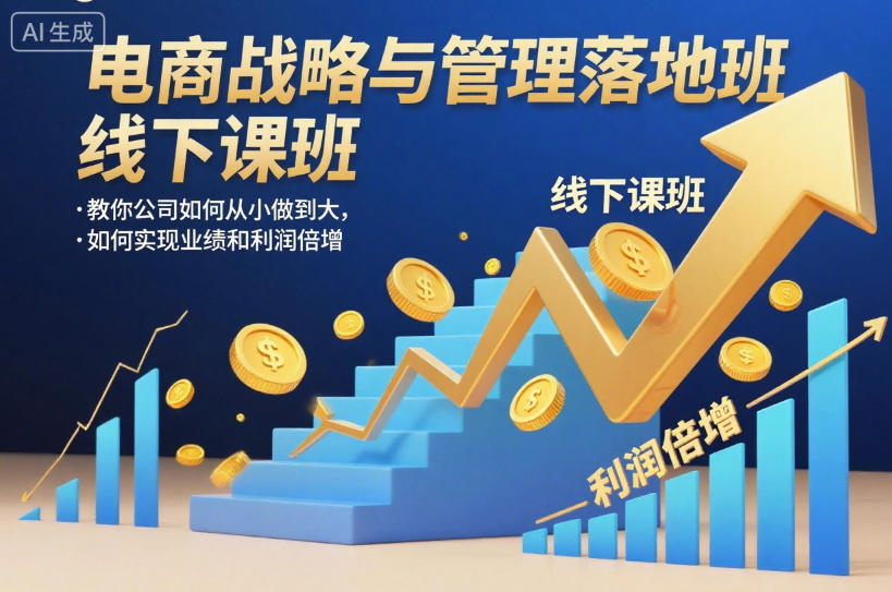 电商战略与管理落地班线下课，教你公司如何从小做到大，如何实现业绩和利润倍增【录音】-鑫源云网创