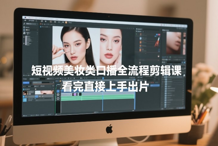 短视频美妆类口播全流程剪辑课,看完直接上手出片-鑫源云网创