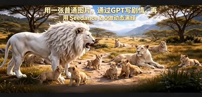 用一张普通图片，通过GPT写剧情，再用Seedance 2.0做动态演绎，居然能生成迪士尼风格搞笑动画-鑫源云网创