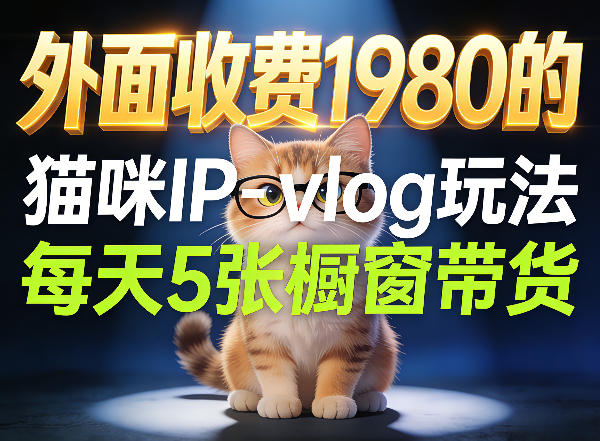 宠物赛道猫咪IP-vlog玩法，26条视频涨粉29W，每天5张橱窗带货拆解-鑫源云网创