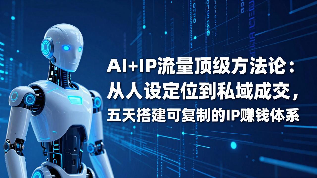AI+IP顶级方法论：从人设定位到私域成交，五天搭建可复制的IP赚钱体系-鑫源云网创