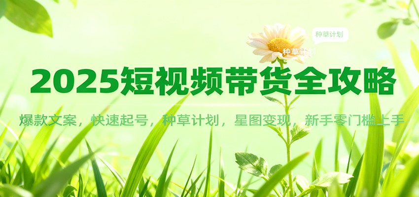 2025短视频带货全攻略：爆款文案，快速起号，种草计划，星图变现，新手零门槛上手-鑫源云网创